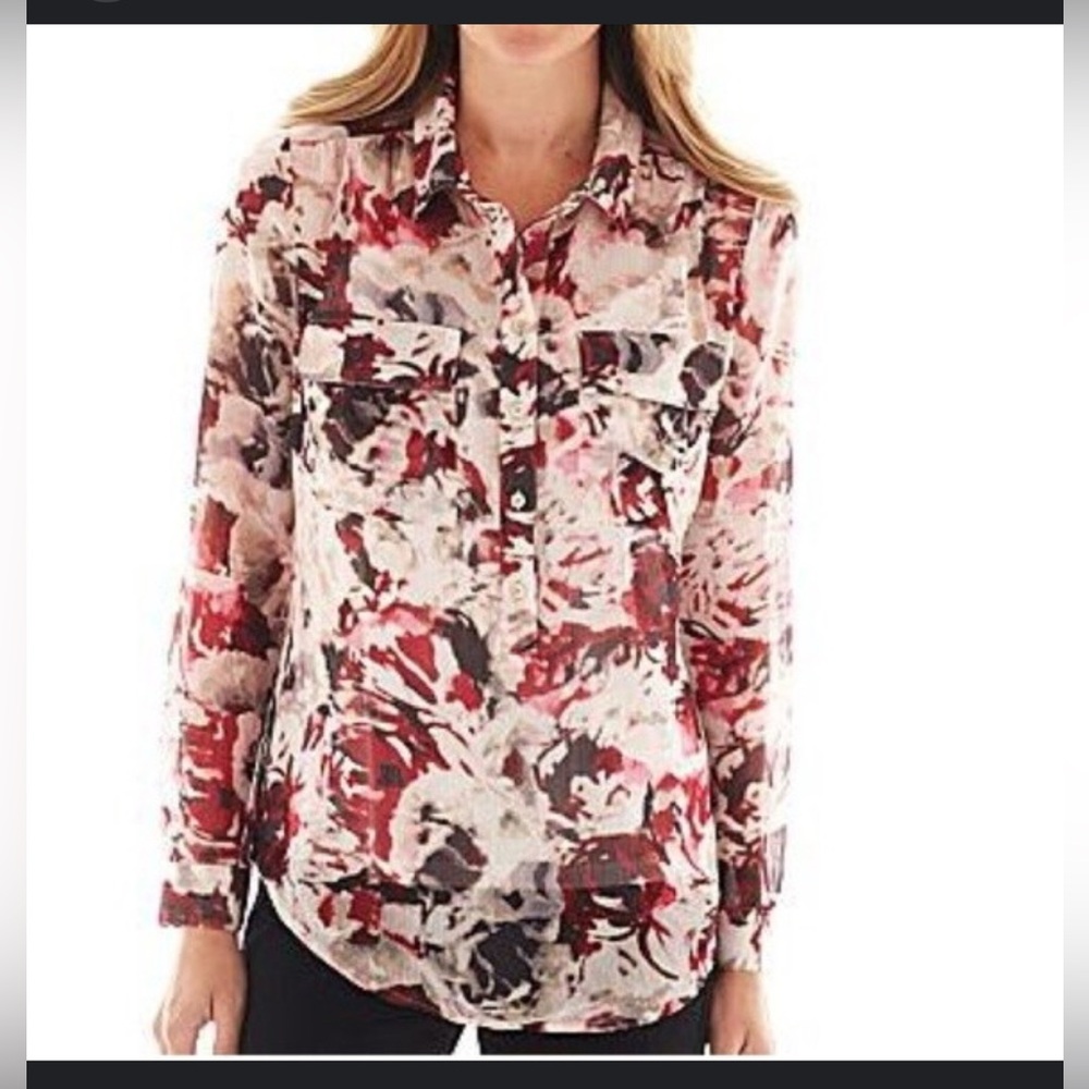 Magazine | Floral Print Women's Top | Sz L